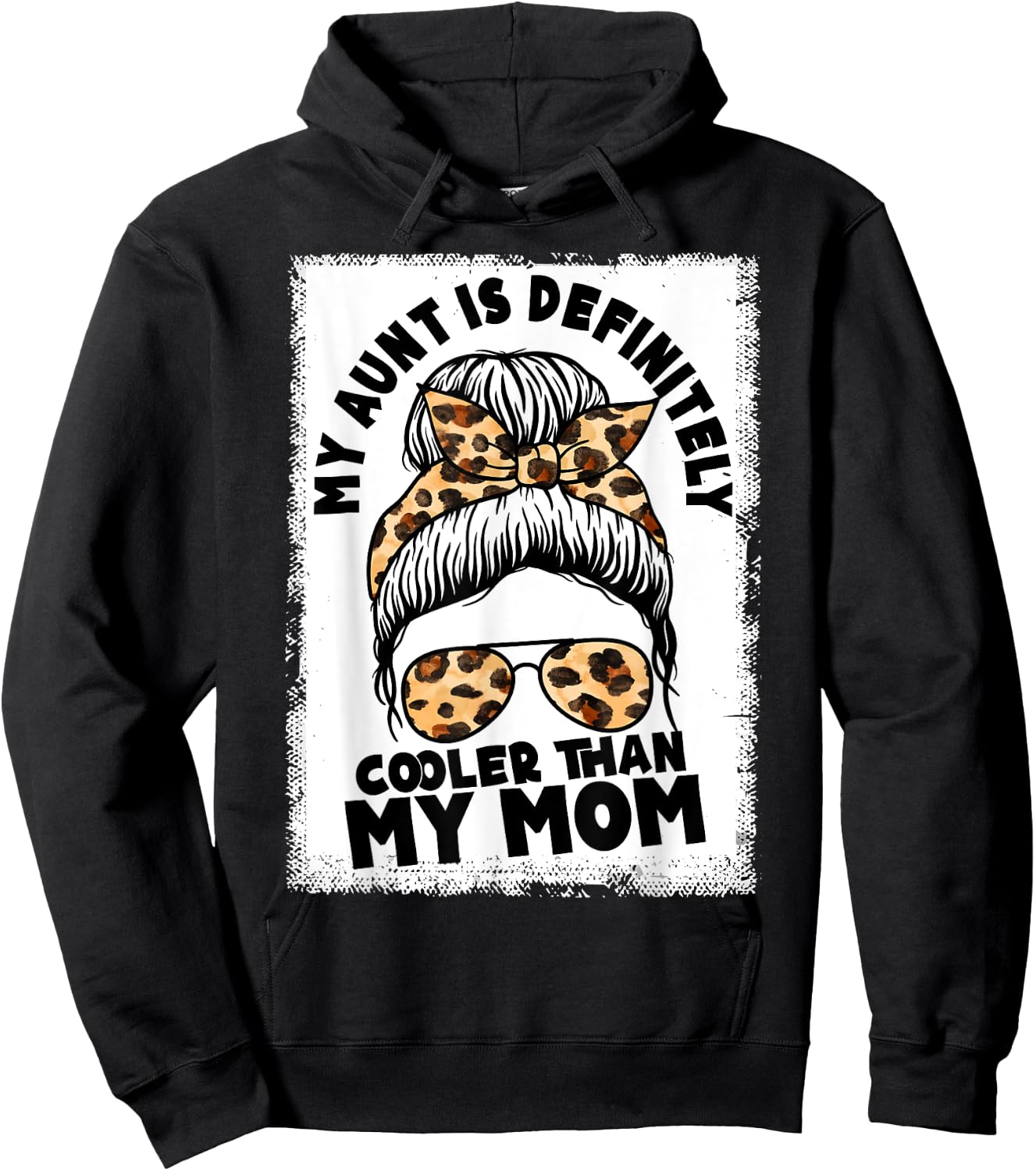 My Aunt Is Definitely Cooler Than My Mom Funny Auntie Nephew Hoodie - Hoodie | Black