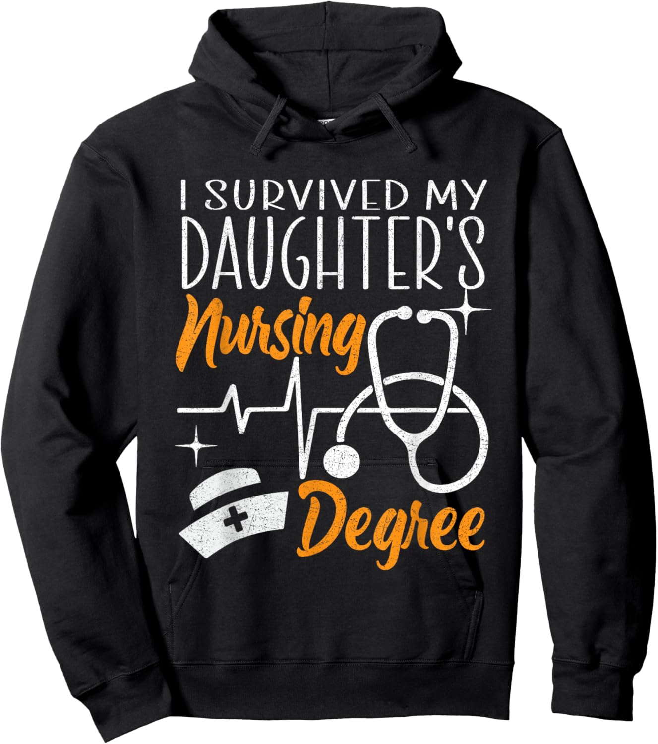 I Survived My Daughter's Nursing Degree Nursing School Girl Hoodie - Hoodie | Black