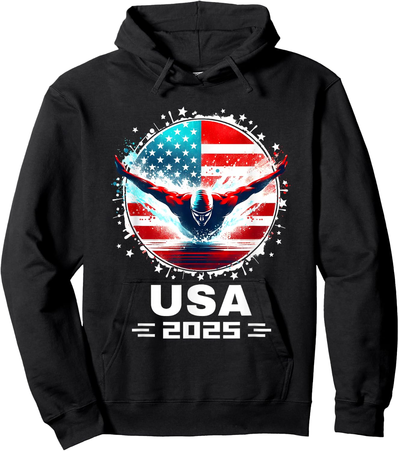 Swimming Apparel United States Team 2025 Swimming Team Hoodie - Hoodie | Black