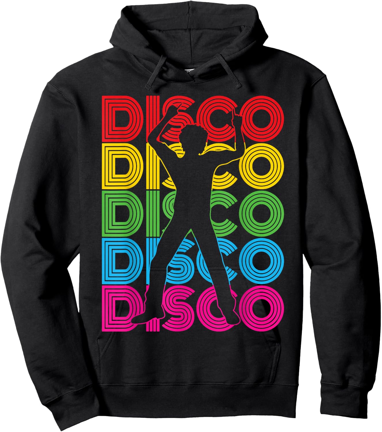 Men's Disco Outfit | 70s & 80s Costume, Dance Party, Disco , black Hoodie - Hoodie | Black