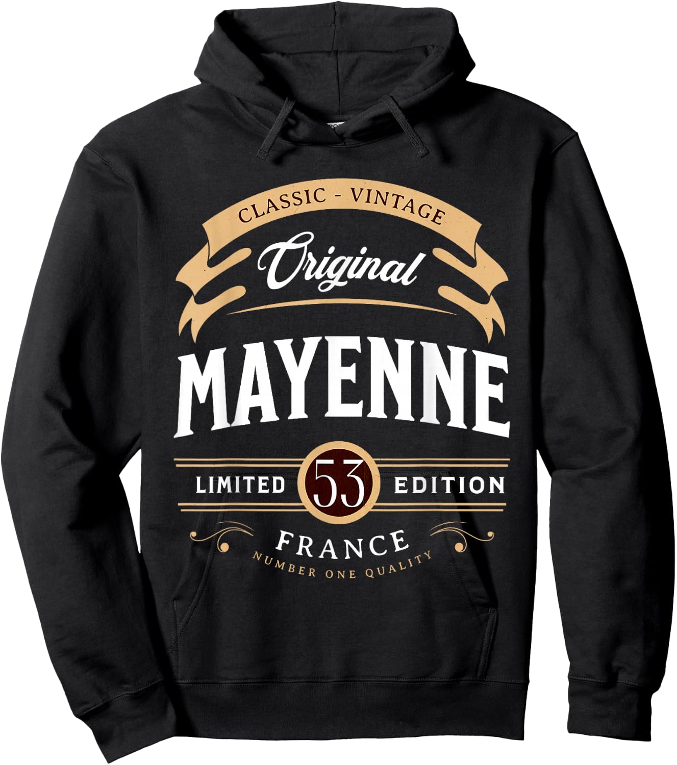 Vintage Mayenne Department France , Black, S Hoodie - Hoodie | Black