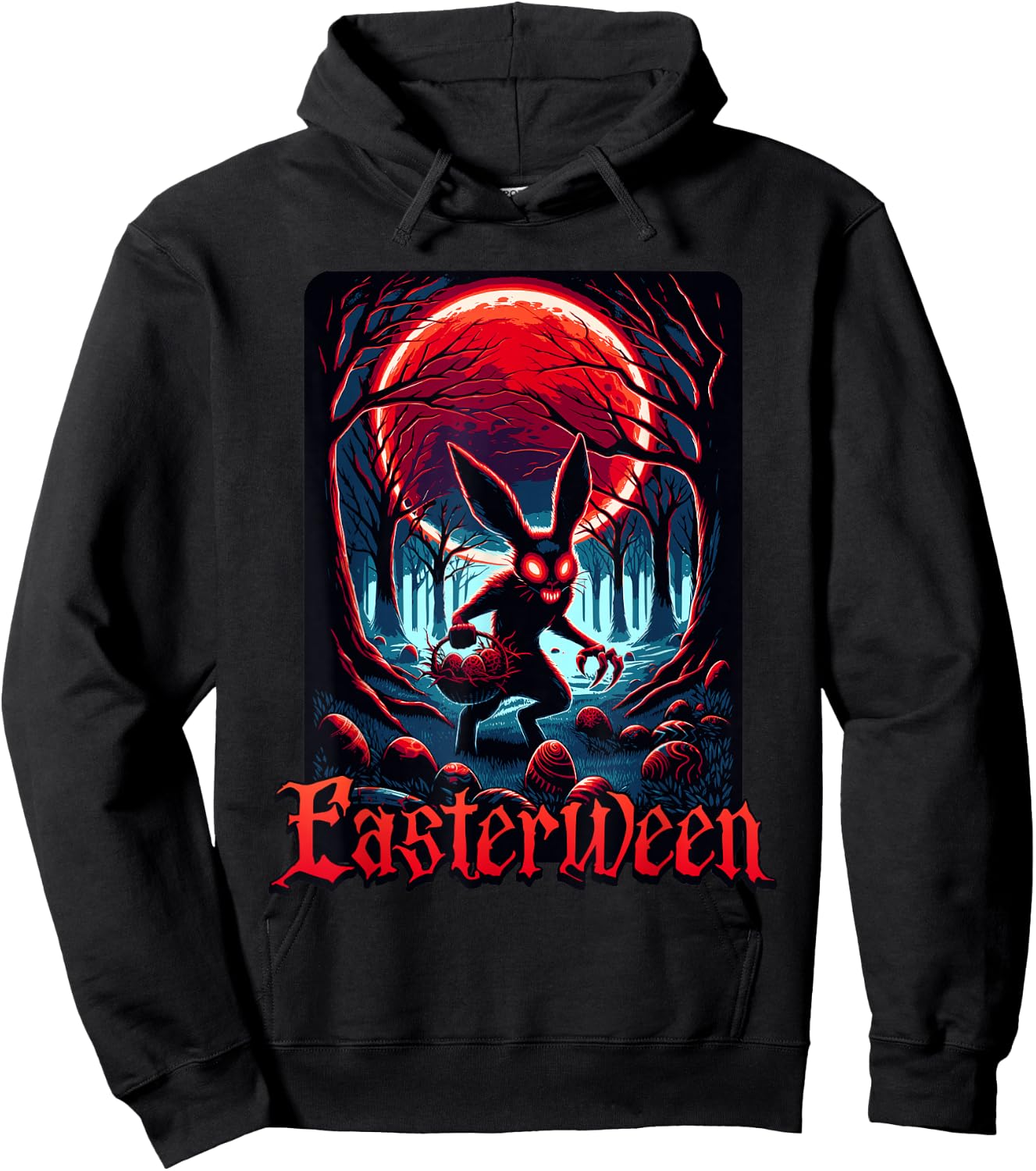 Scary Haunted Easterween Bloody Bunny Easter Rabbit Lover Hoodie - Hoodie | Black