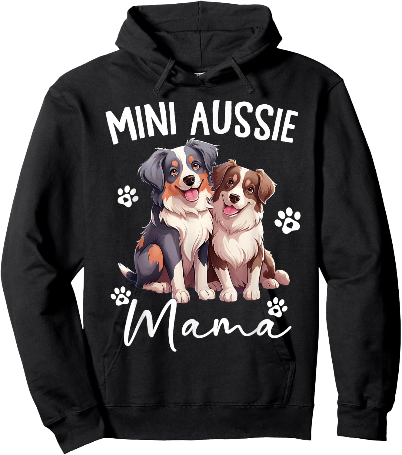 Mini Australian Shepherd Dog Mom World's Best Aussie Mom Men Women Hoodie - Hoodie | Black