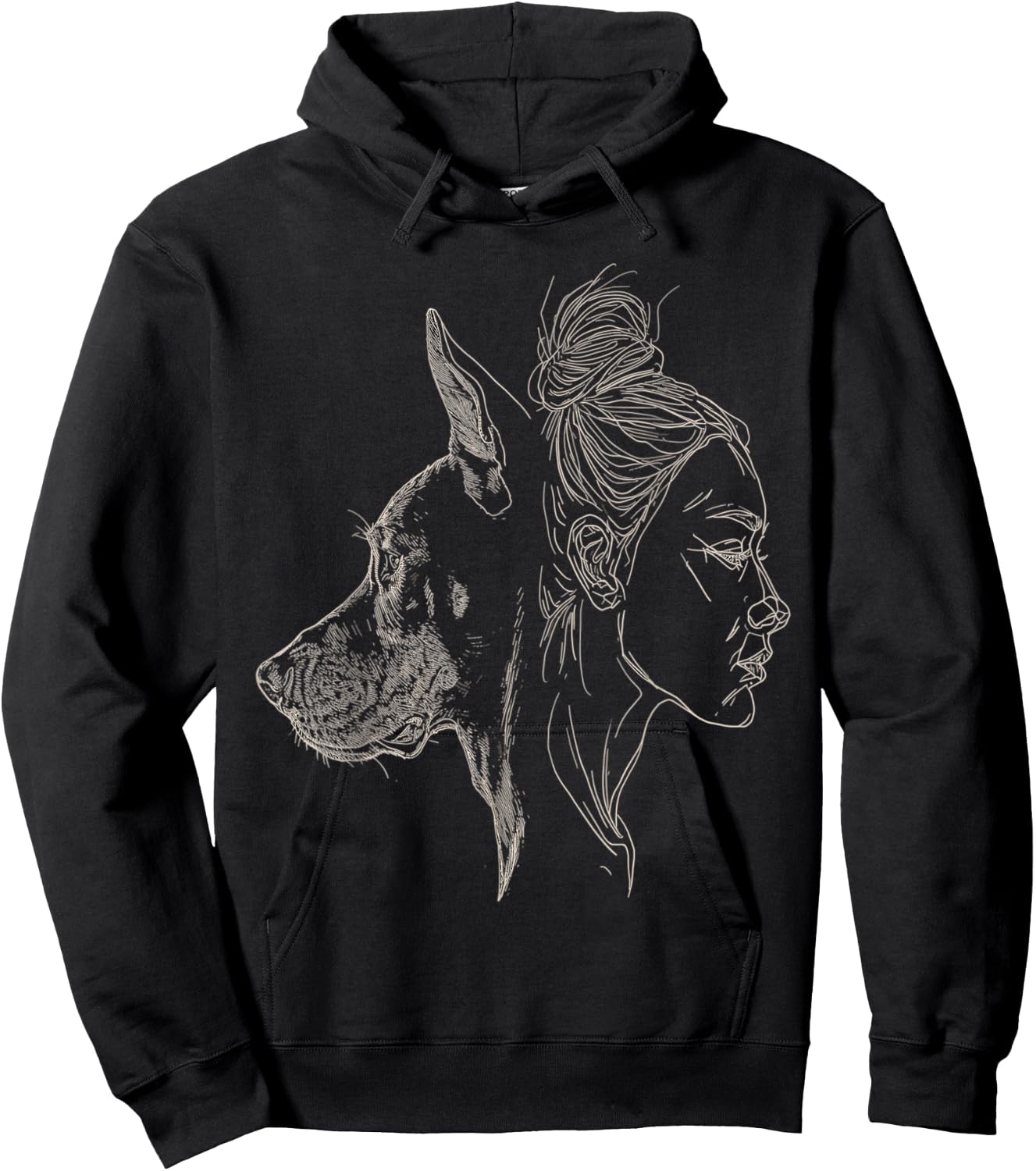 Doberman Mom Dog Art Doberman Lover Mother's Day Hoodie - Hoodie | Black