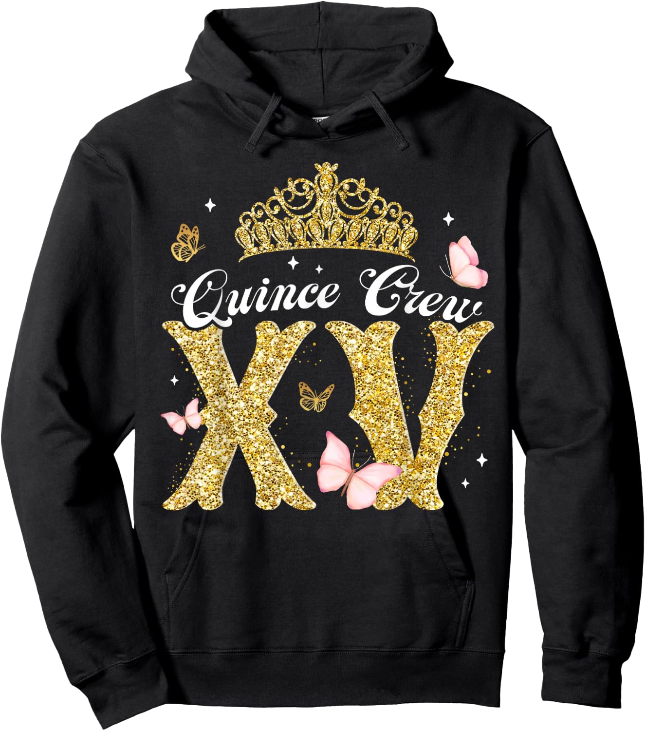 15 Year Old Birthday Decorations Mis Quince Crew Squadv Hoodie - Hoodie | Black