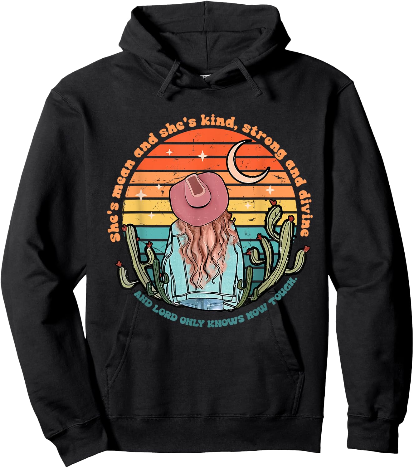 She's Mean And She's Kind, Strong And Divine And Lord Hoodie - Hoodie | Black