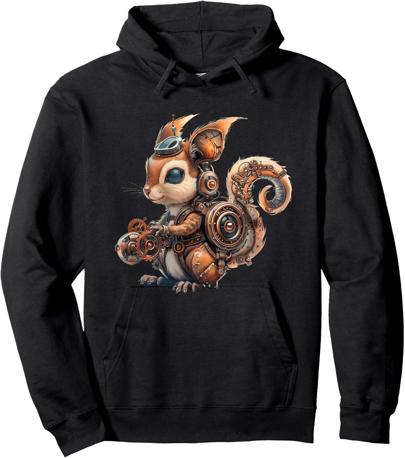 Steampunk Squirrel Vintage Art Men Women Kids Retro Hoodie - Hoodie | Black