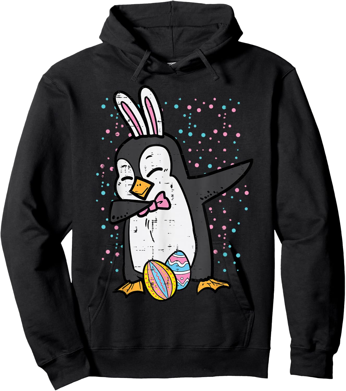 Easter Bunny Penguin Dab Funny Dance Girls Boys Kids Toddler Hoodie - Hoodie | Black