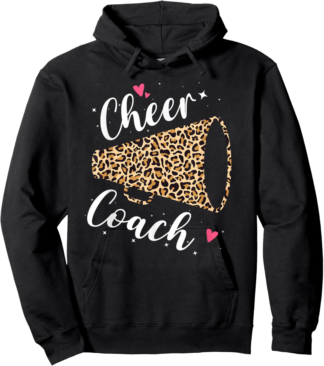 Leopard Cheer Coach Cheerleading Cheerleader Appreciation Hoodie - Hoodie | Black