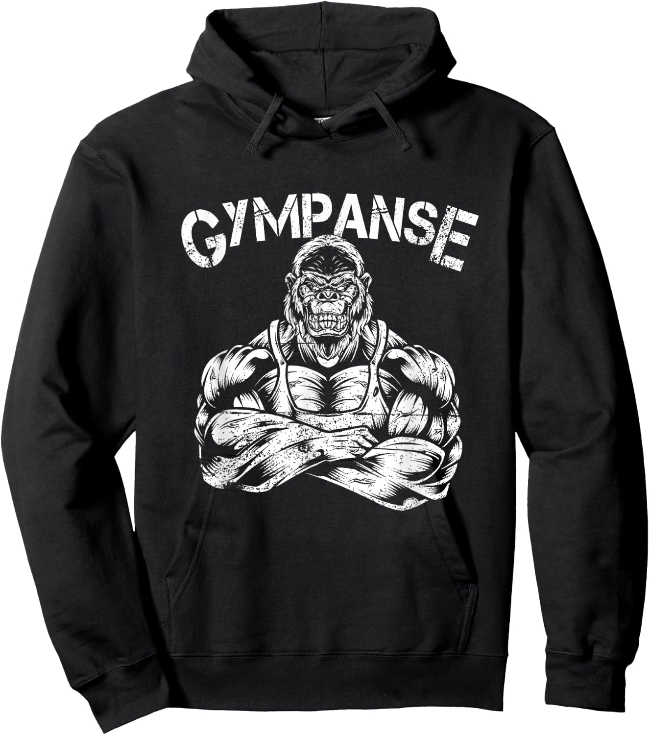 Gympanse Gym Monkey Chimpanzee Fitness Coach Gym Trainer , black Hoodie - Hoodie | Black