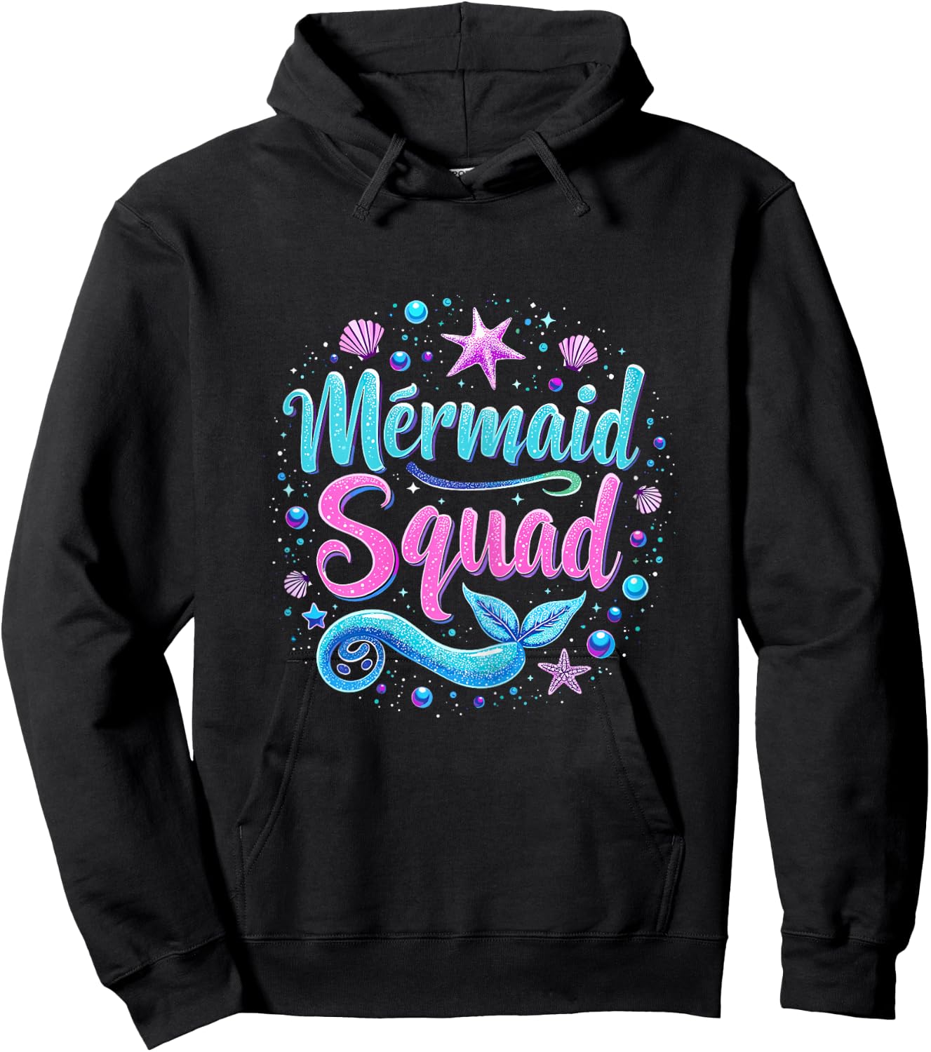 Mermaid Squad Birthday Party Daughter Hoodie - Hoodie | Black