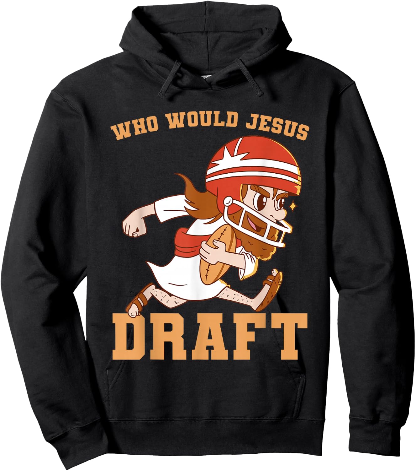 Fantasy Football Who Would Jesus Draft Christian Draft Party Hoodie - Hoodie | Black
