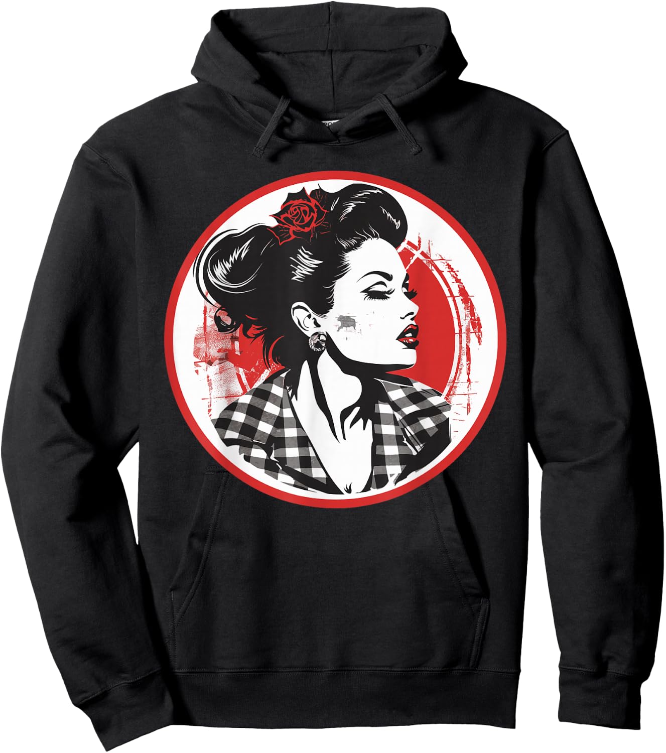 Rockabilly Girl Outfit for Rock n Roll Music 50s 60s , black Hoodie - Hoodie | Black