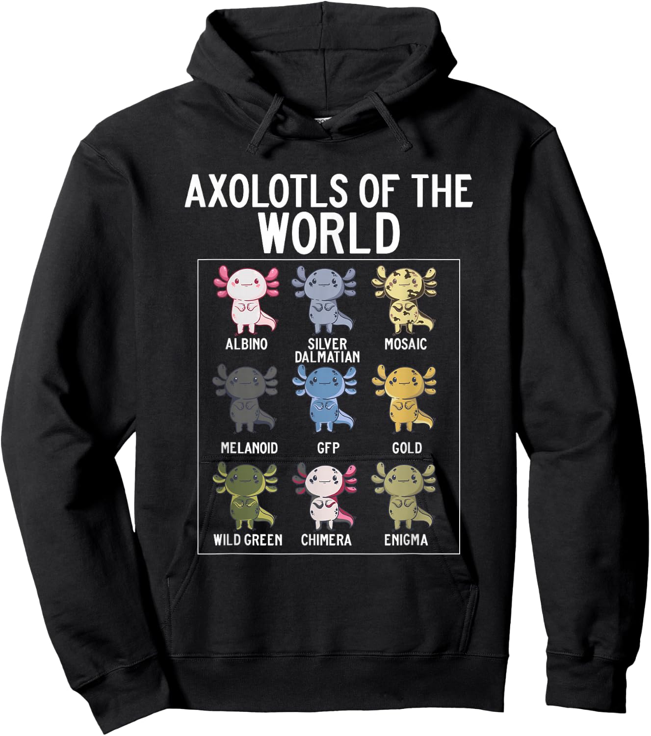 Axolotls Of The World Accessories Costume Clothes Pajamas Hoodie - Hoodie | Black