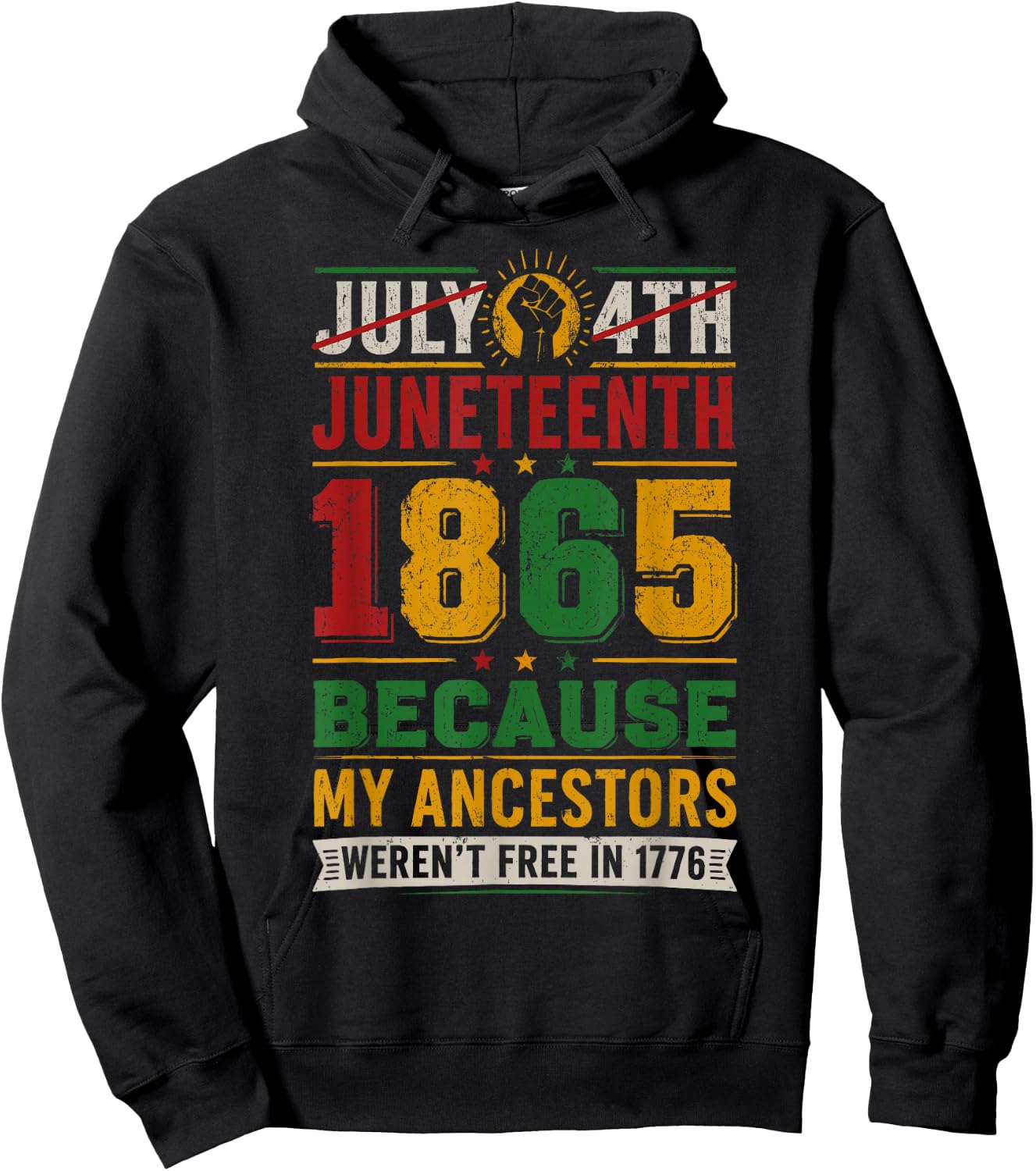 Juneteenth Shirts Men June 19 1865 Freedom Day African Pride Hoodie - Hoodie | Black