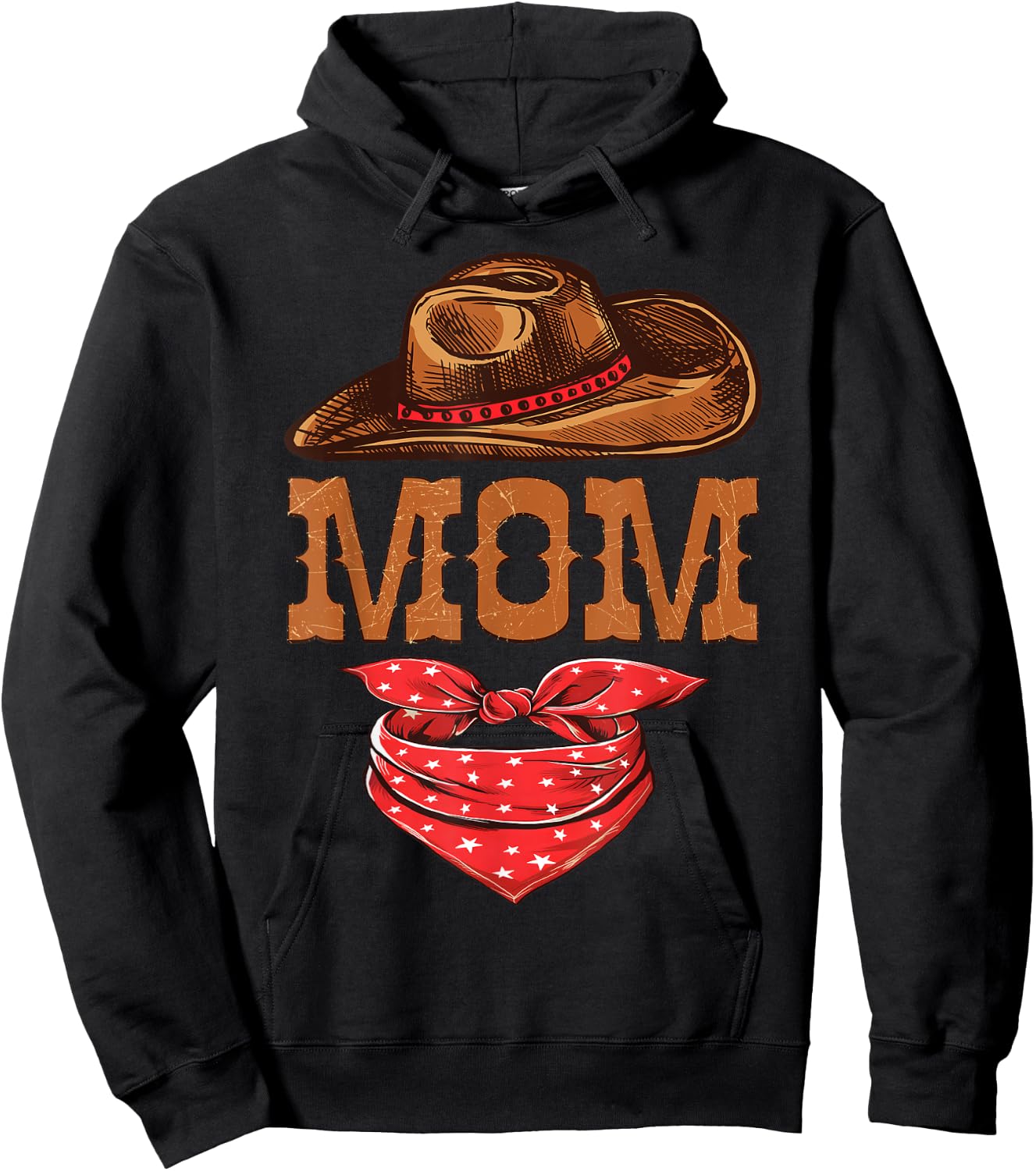 Mom Western Birthday Cowboy Cowgirl Family Matching Hoodie - Hoodie | Black