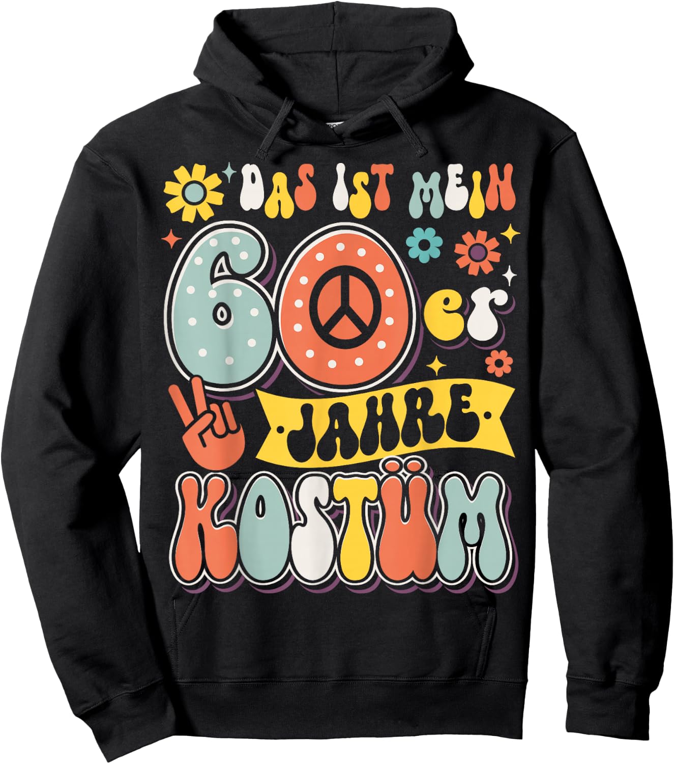 60s Outfit Costume Party 60s Theme Party Men Women , black Hoodie - Hoodie | Black