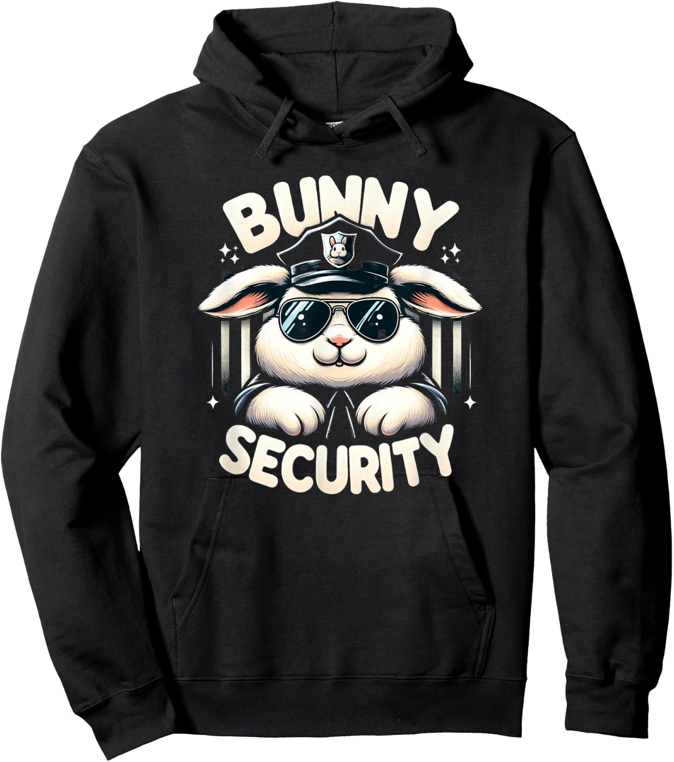 Easter Bunny Security Guard Cute & Funny Egg Hunt Hoodie - Hoodie | Black
