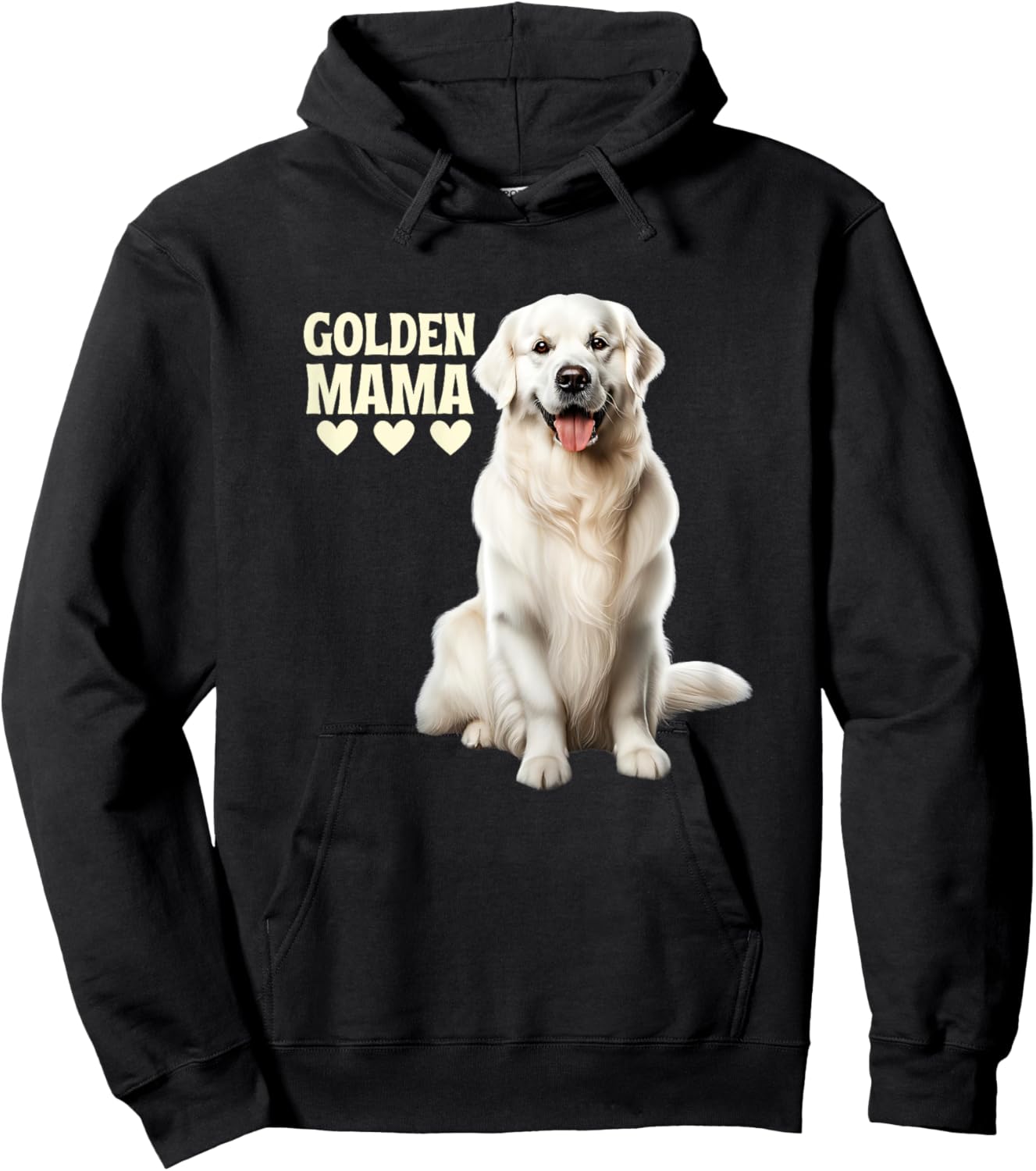 White English Cream Golden Retriever Dog Mom Golden Mama Women Hoodie - Hoodie | Black