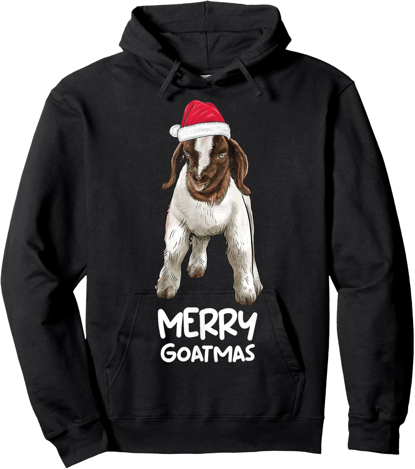 Boer goat Christmas Merry Goatmas Hoodie - Hoodie | Black