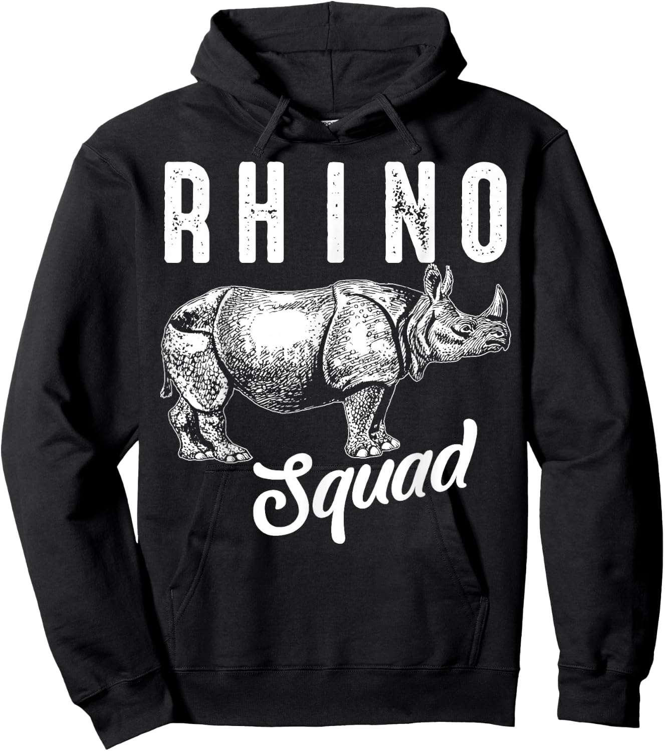 Funny Rhino Art Women Kids Toddler Rhino Lover Hoodie - Hoodie | Black