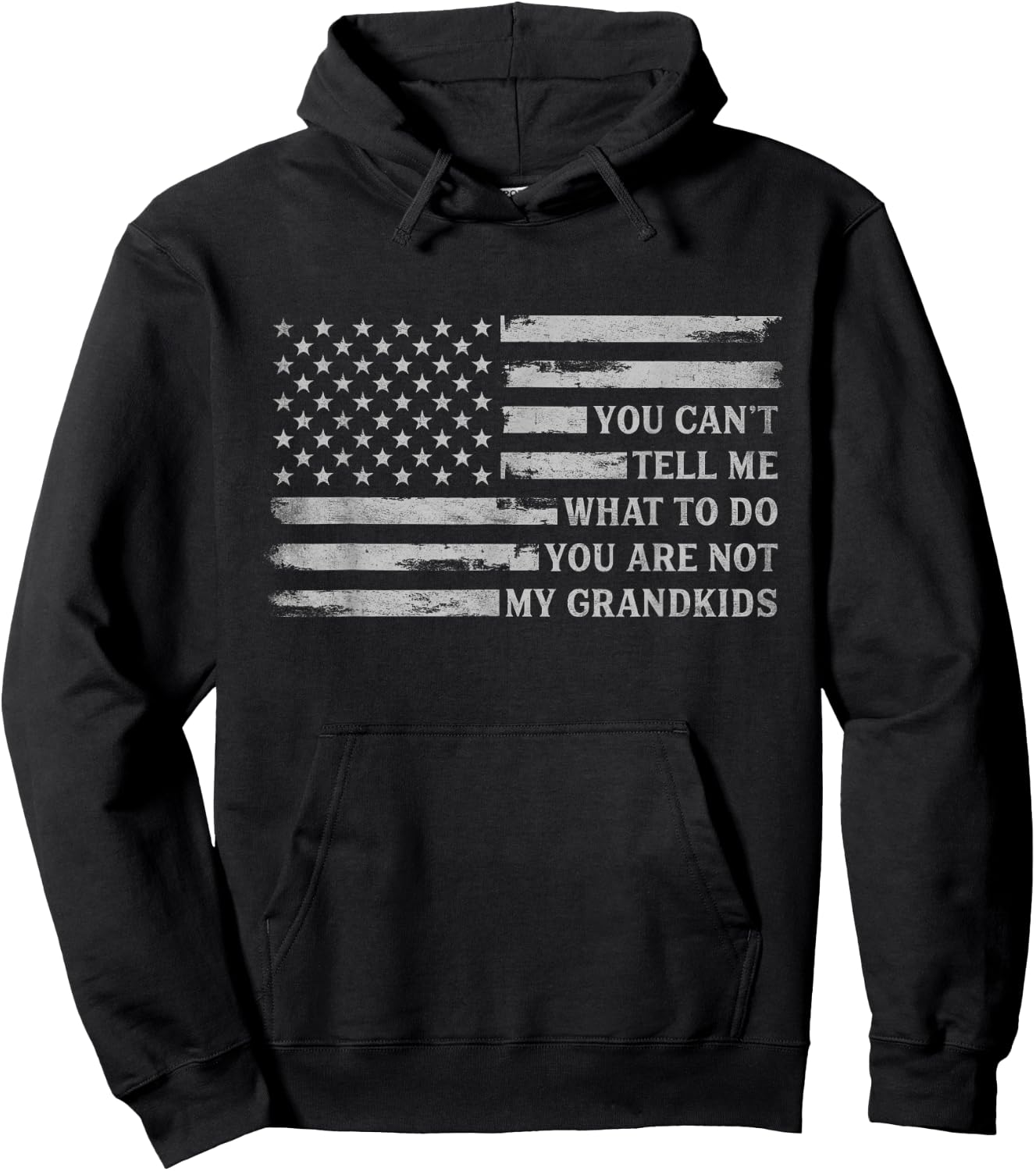 You Can't Tell Me What to Do Grandkids Fathers Day Grey Pops Hoodie - Hoodie | Black
