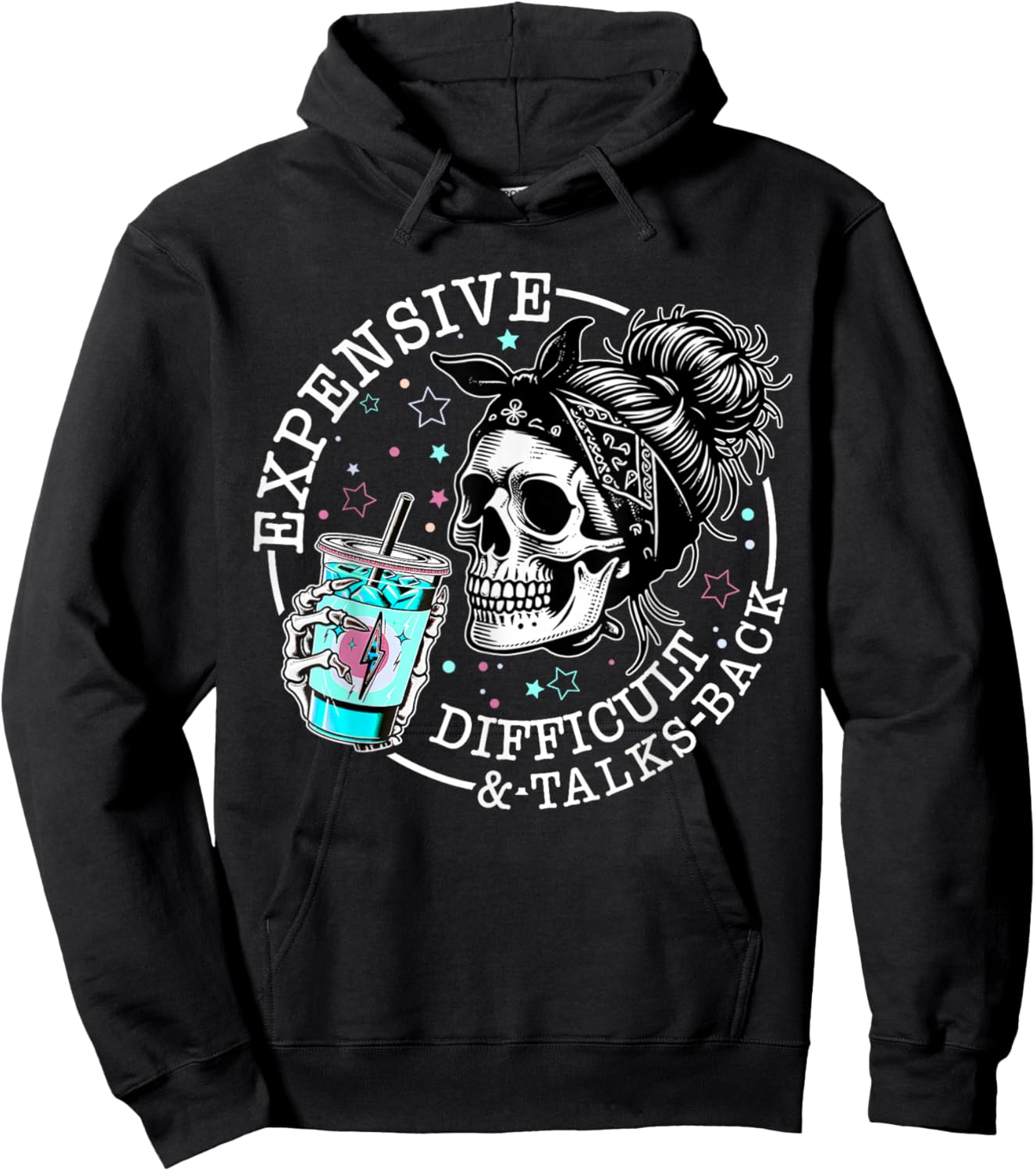 Expensive Difficult And Talks Back Messi Bun Skeleton Hoodie - Hoodie | Black