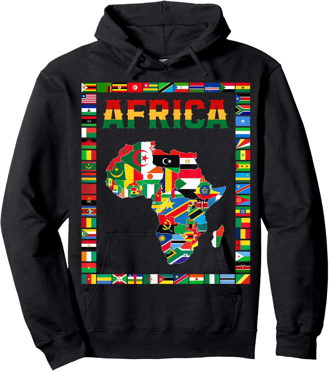 African flags, African flags, map of Africa. , Black, S Hoodie - Hoodie | Black