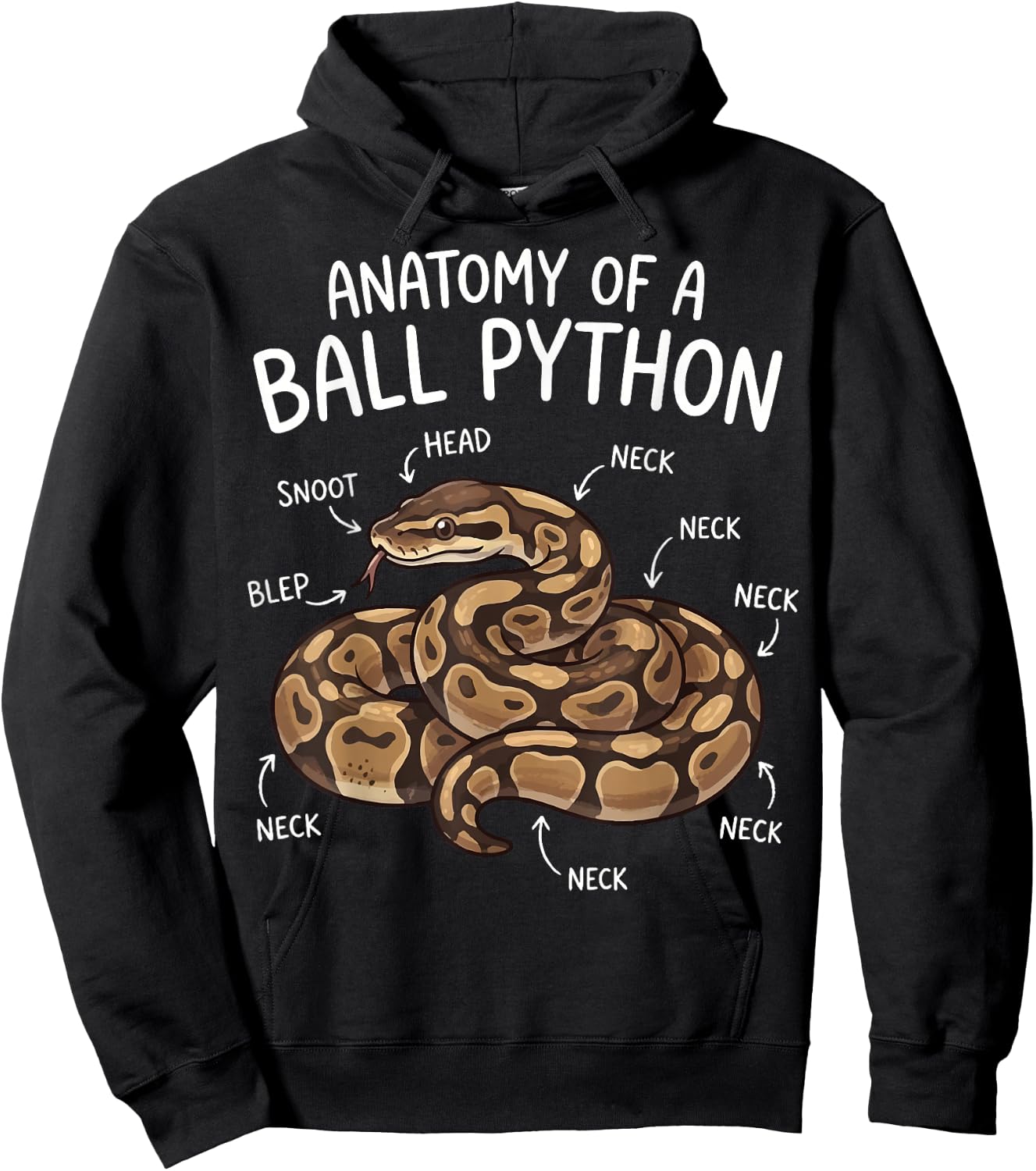 Anatomy of A Ball Python Hoodie - Hoodie | Black
