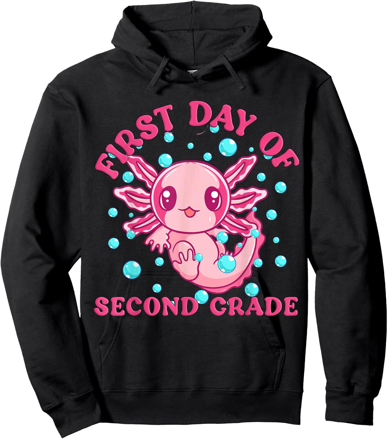 2nd Grade Axolotl First Day of School Shirt for Kids 2nd Grade Hoodie - Hoodie | Black