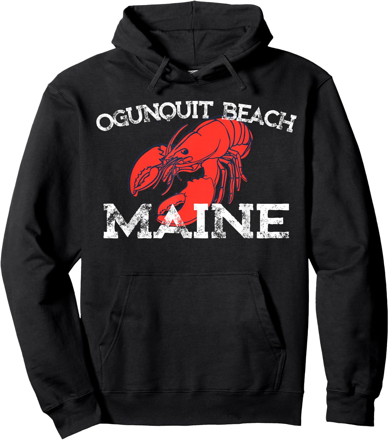 Ogunquit Beach Maine Lobster Hoodie - Hoodie | Black