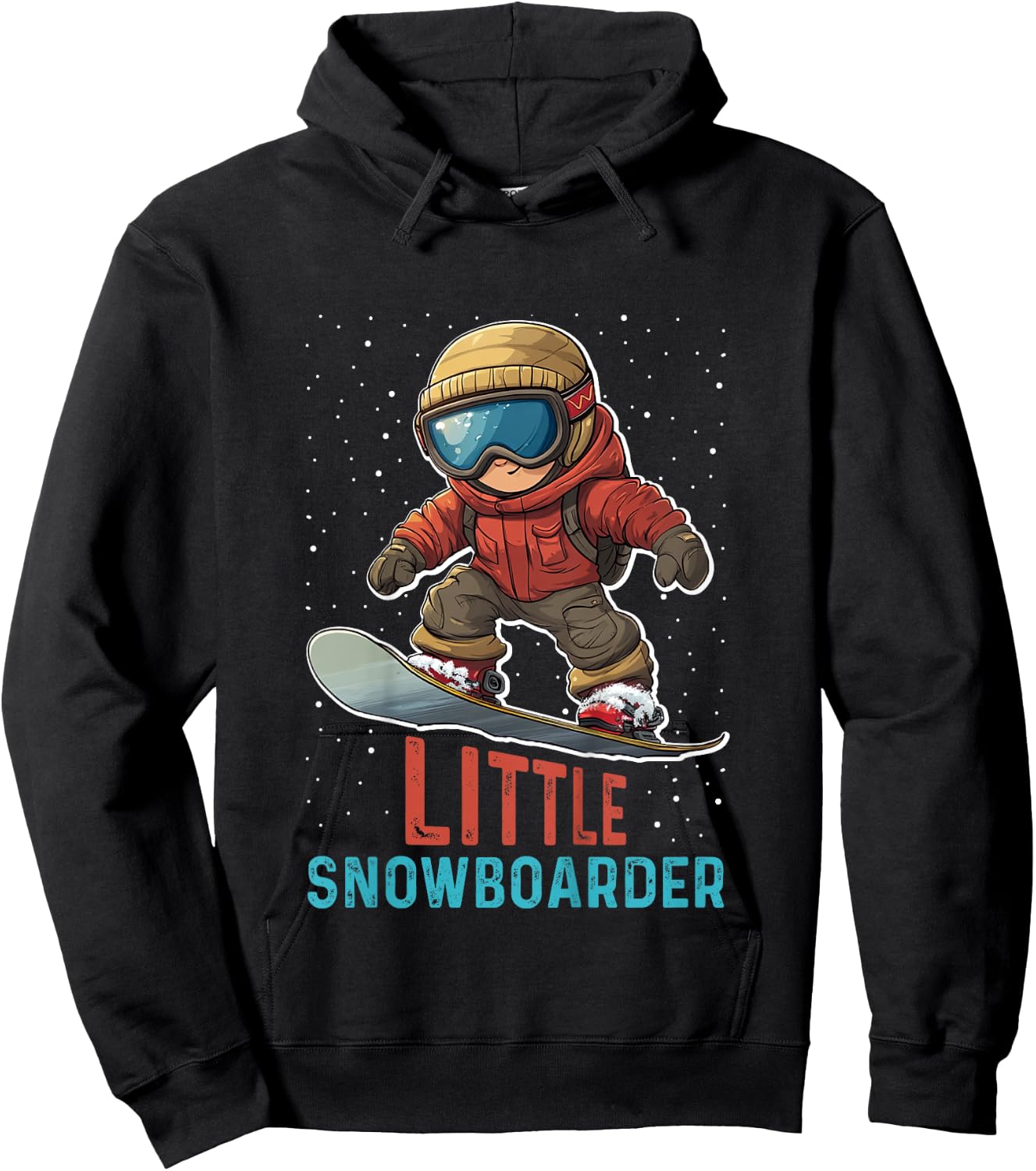Kids Snowboarding LITTLE SNOWBOARDER Funny Toddlers Hoodie - Hoodie | Black