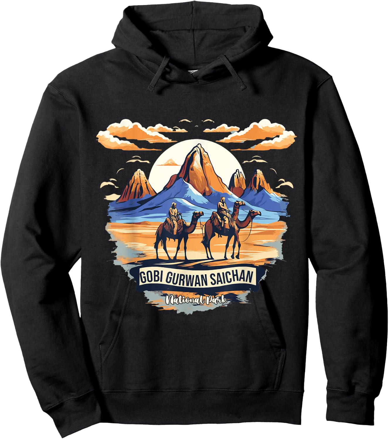 Gobi Gurvansaikhan Mongolia National Park Funny Camel Hoodie - Hoodie | Black