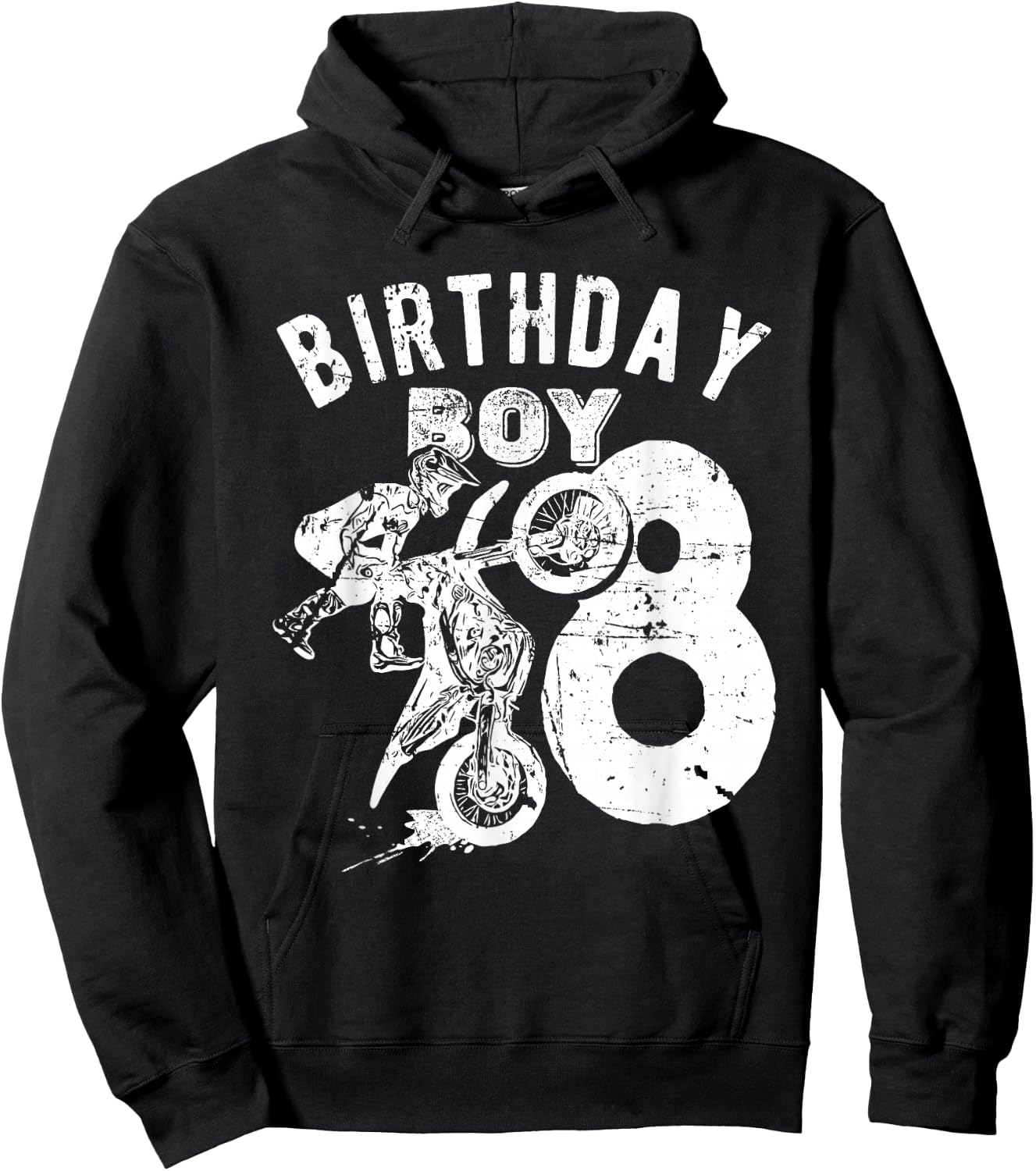 8 years old kid - Birthday boy - Dirt bike - Motorcycle Hoodie - Hoodie | Black