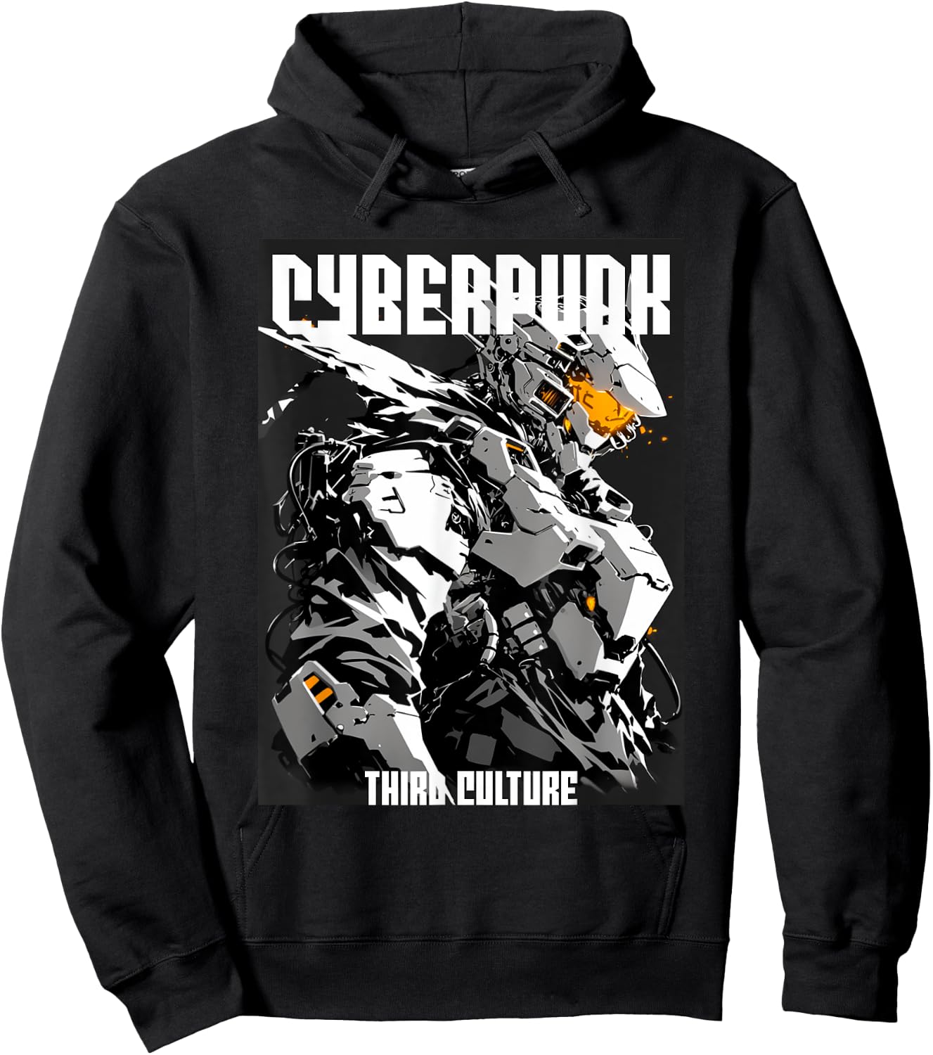 Cyberpunk Mecha Soldier Android Hoodie - Hoodie | Black