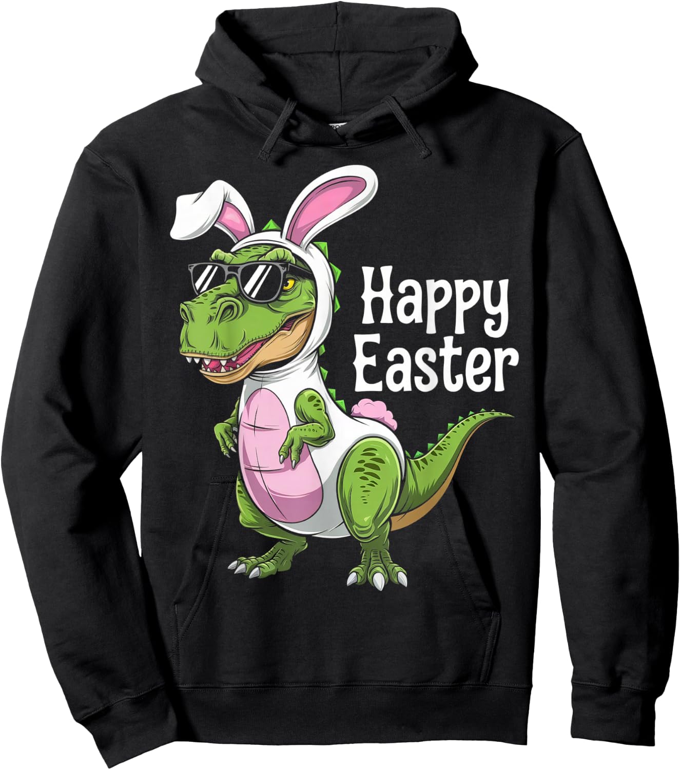 Dinosaur Easter Egg Hunt Bunny Hoodie - Hoodie | Black