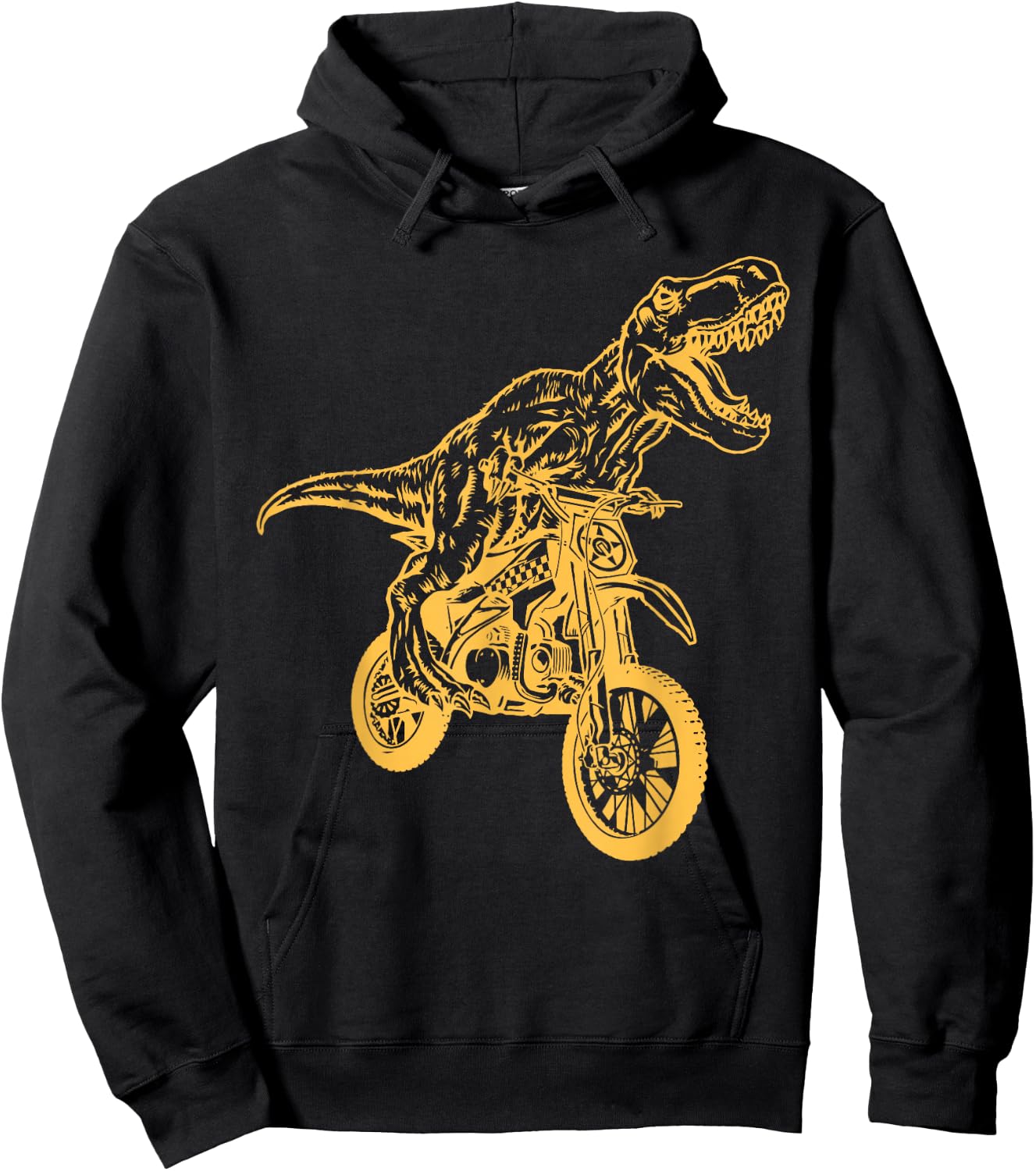Motocross Dinosaur Dirtbike Dino - Dirt Bike Dinosaur Hoodie - Hoodie | Black