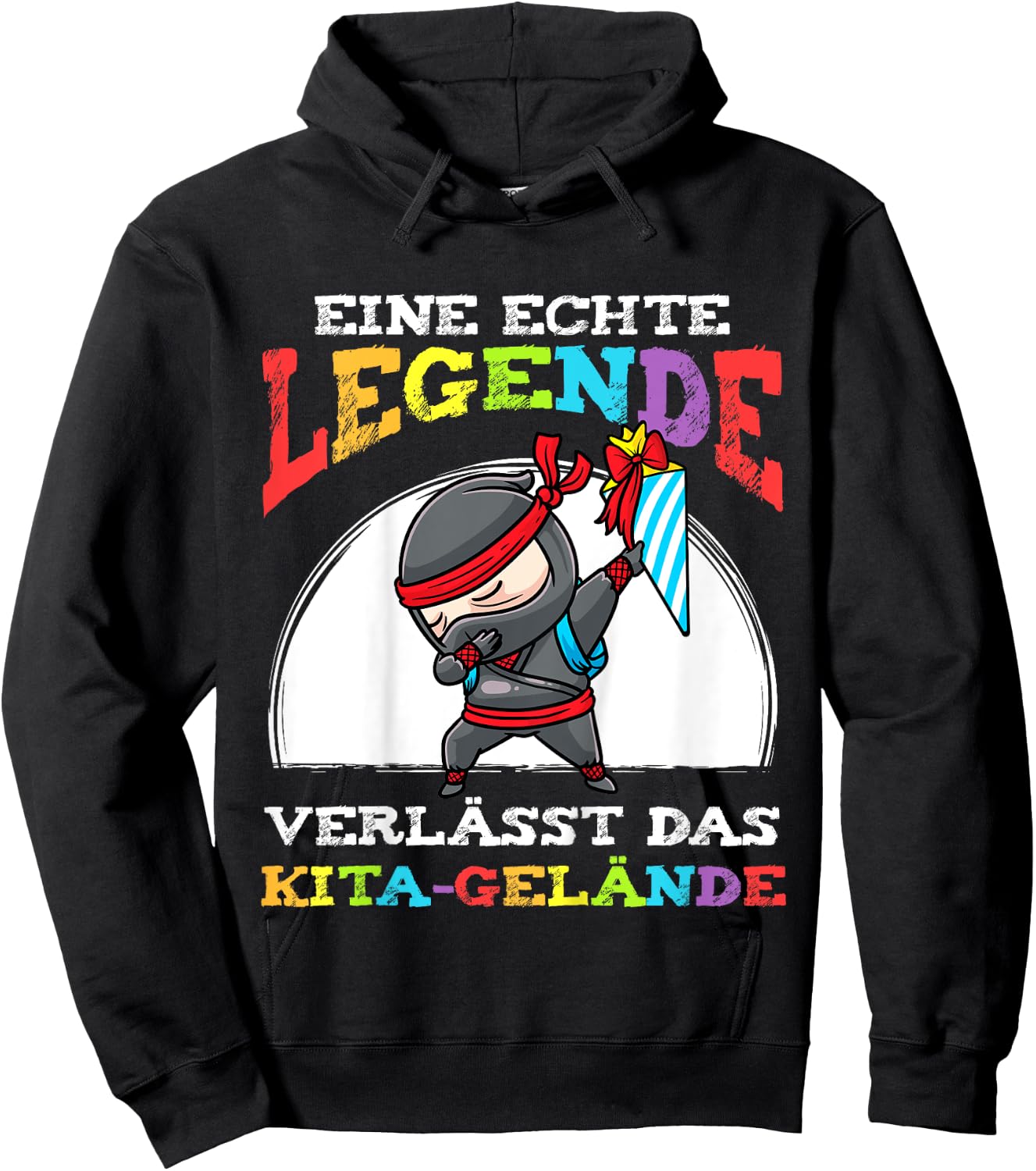 Einschulung Schulkind 2022 Schultüte Ninja Schulanfang Hoodie - Hoodie | Black