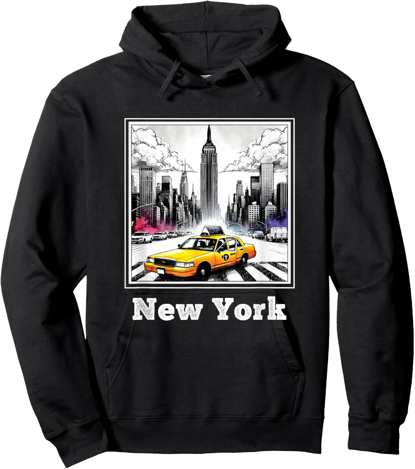 NYC New York Yellow Cab Taxi Gift Souvenir New York Taxi , Black, S Hoodie - Hoodie | Black