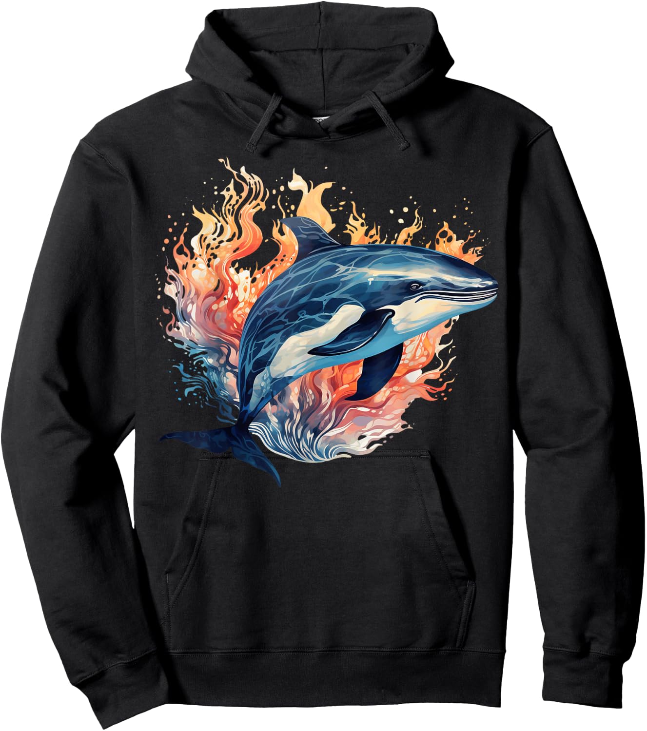 Whale Tie Dye Hoodie - Hoodie | Black