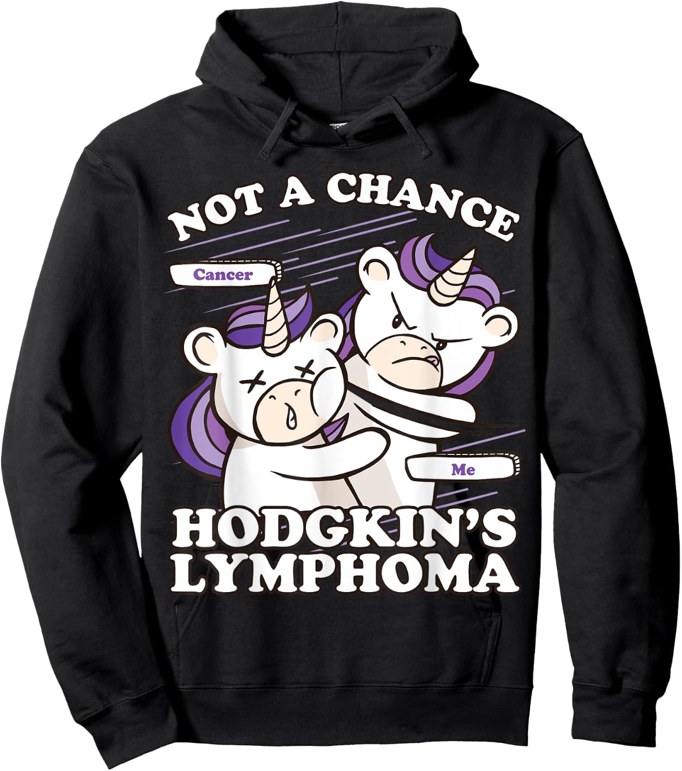 Hodgkins Lymphoma Awareness, Not A Chance Hodgkin's Lymphoma Hoodie - Hoodie | Black