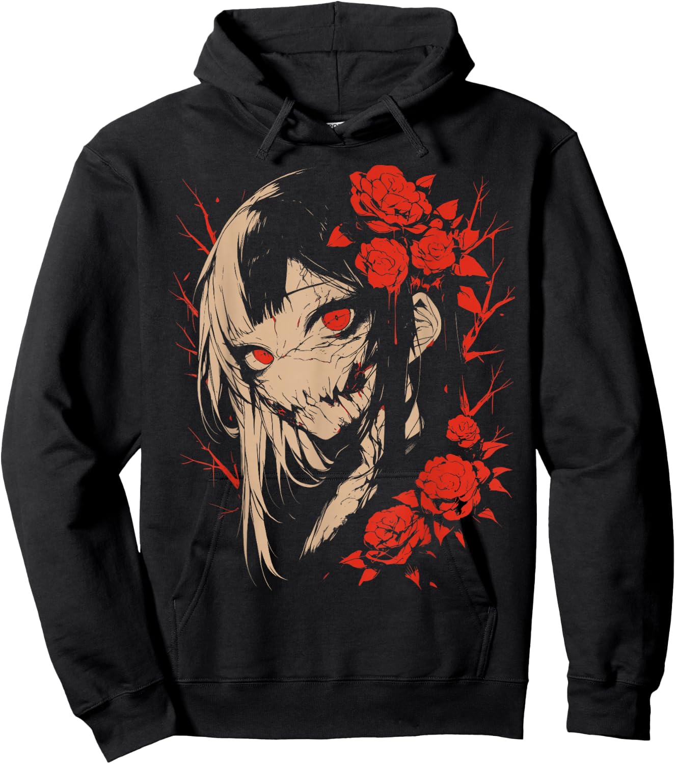Horror Anime Manga | Japan Japanese Creepy Kawaii Goth Hoodie - Hoodie | Black