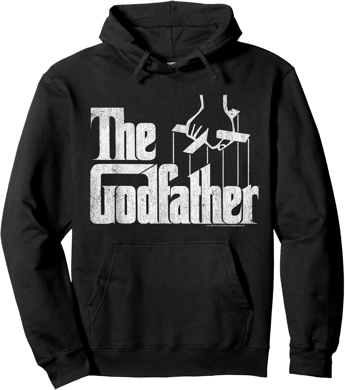 The Godfather - Herren, Schwarz, S, Kurzarm, Klassische Passform, Offizielles 'The Godfather' Logo Hoodie - Hoodie | Black