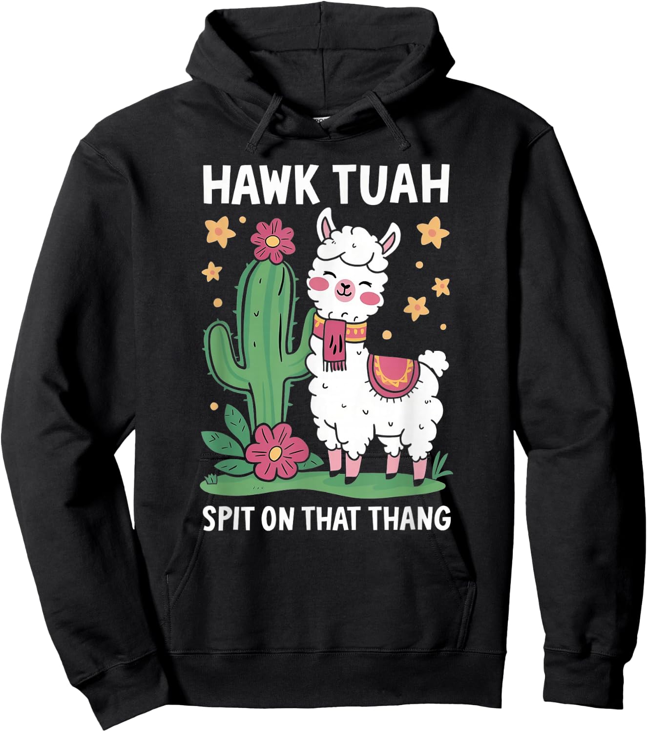 Funny Llama Hawk Tush Spit on that Thing Presidential Parody Hoodie - Hoodie | Black