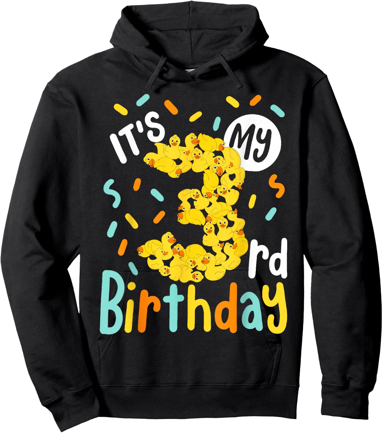 It's My 3rd Birthday Rubber Duck Toddler 3 Year Old Birthday Hoodie - Hoodie | Black