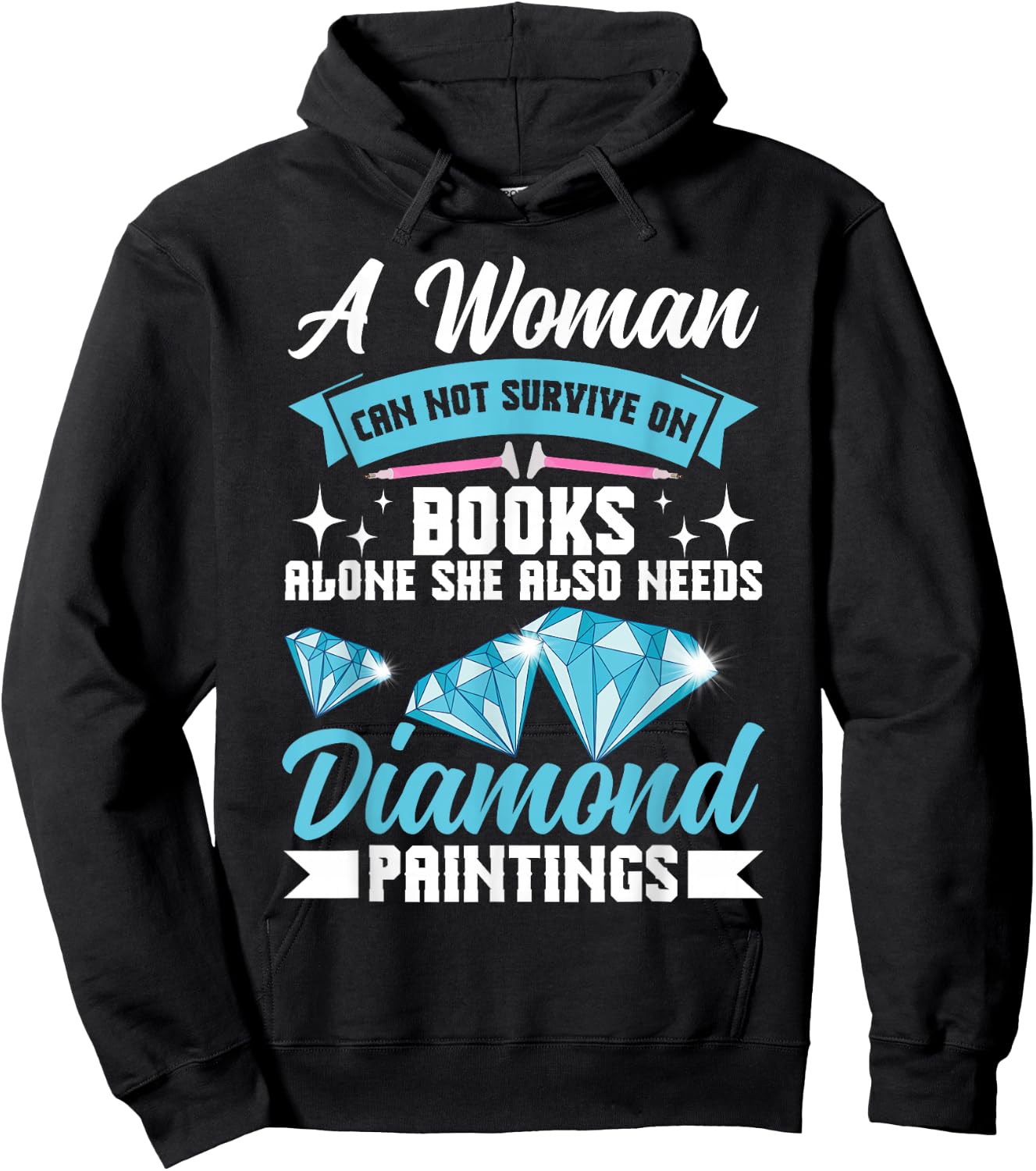 Diamond Artist Books Women Crafting Diamond Painting Hoodie - Hoodie | Black