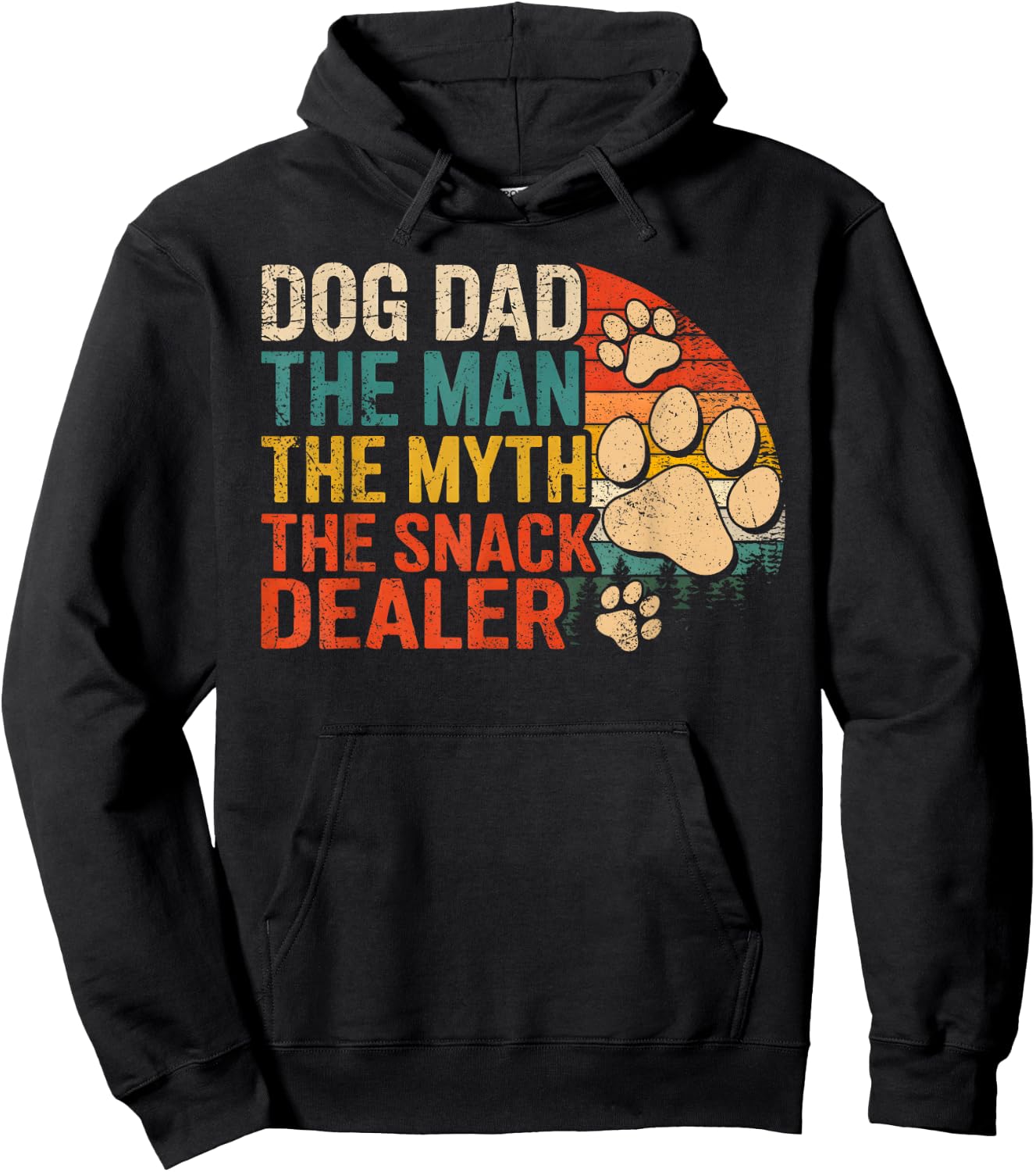 Dog Dad The Man The Myth The Snack Dealer Funny Fathers Day Hoodie - Hoodie | Black