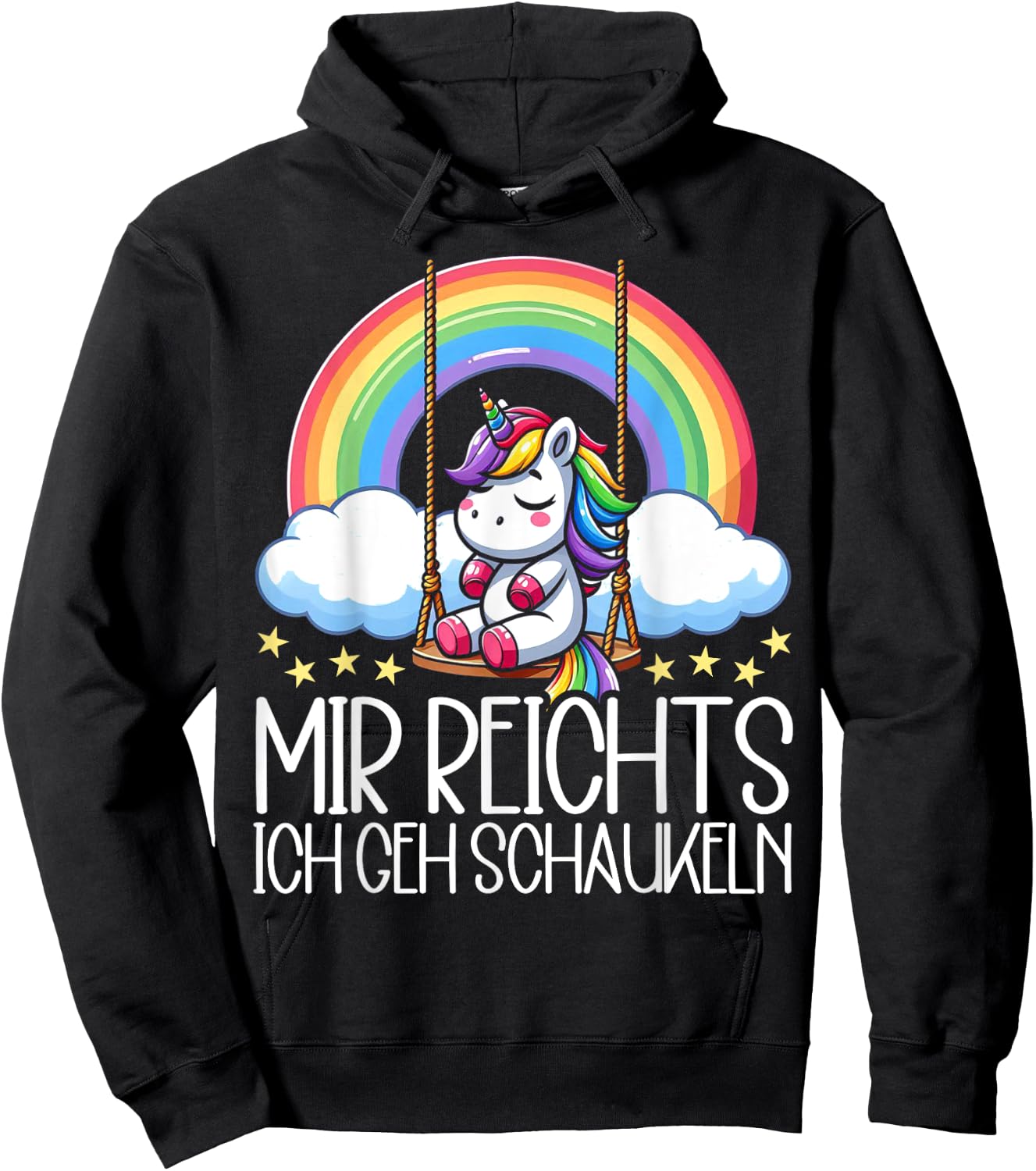 Mir Reichts Ich Geh Schaukeln Funny Unicorn Partner Look , black Hoodie - Hoodie | Black