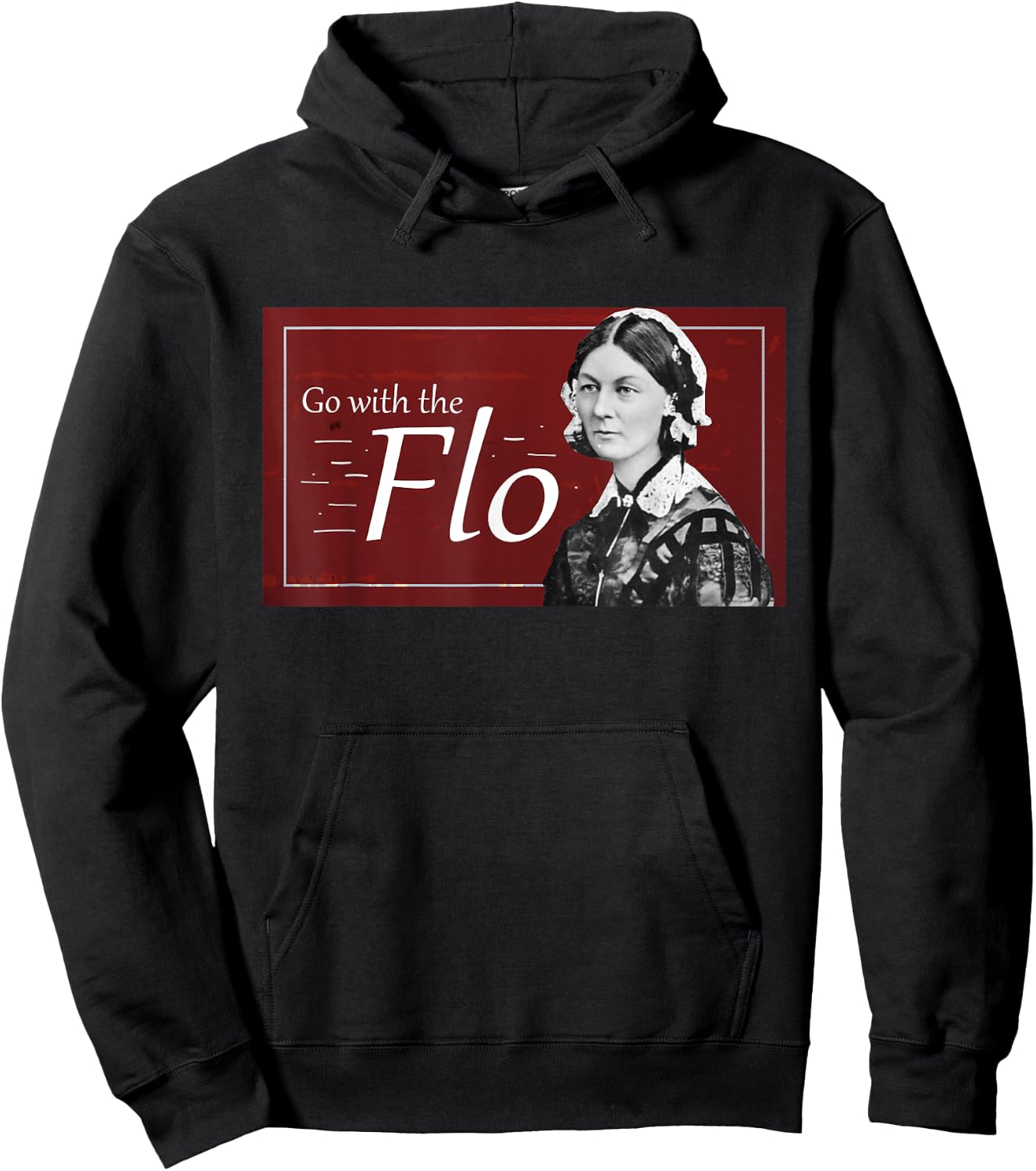 Go with the Flo Humorous Florence Nightingale Hoodie - Hoodie | Black