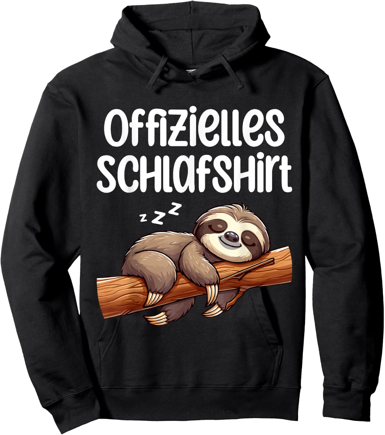 Official Sleep Shirt Cute Sloth Pyjamas Nightdress , black Hoodie - Hoodie | Black